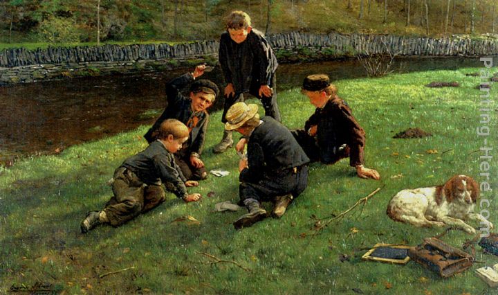 The Little Gamblers painting - Eugene Siberdt The Little Gamblers art painting